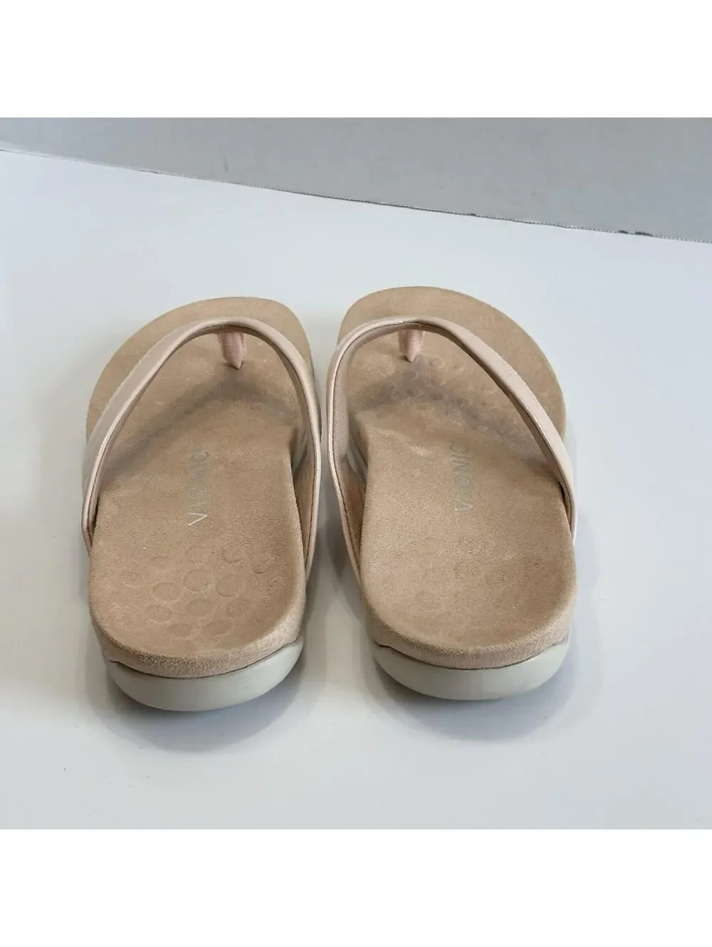 Vionic Dillon Flip Flops Women's Size US 7 Pink Leather Comfort Orthotic Sandals